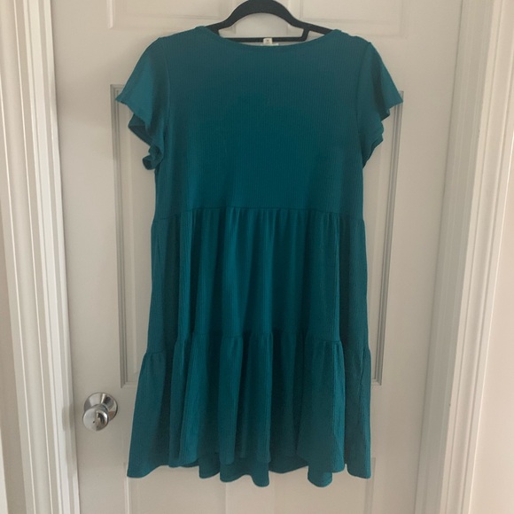 Blue Flutter Sleeve Mini Sundress - Picture 2 of 3